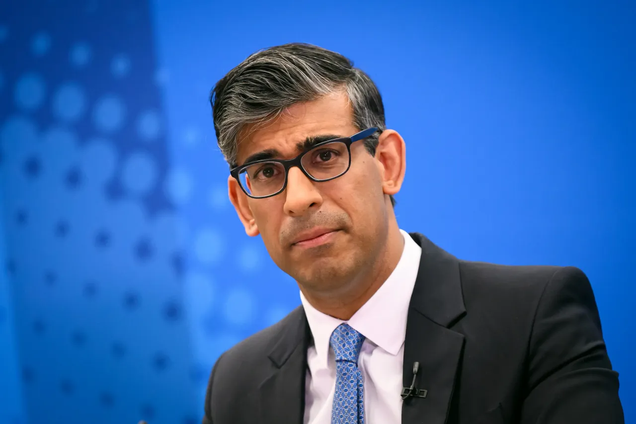 Prime Minister Rishi Sunak speaks during the launch of the Welsh Conservatives General Election manifesto on June 21, 2024 in Rhyl, United Kingdom. (Photo by Leon Neal/Getty Images)