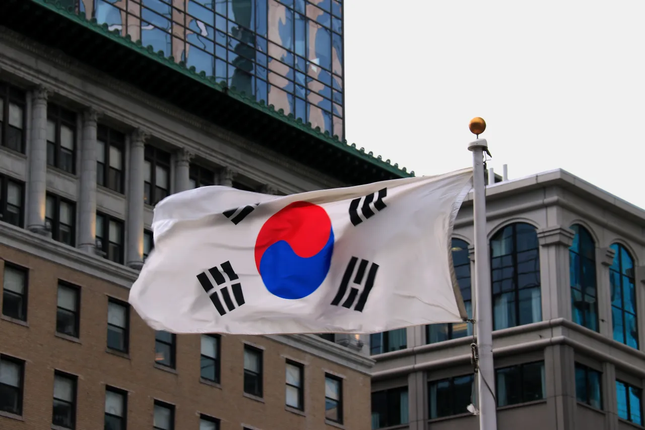 National flag of South Korea was adopted in 1948 and is also called Taegukgi.  (Photo credit: Getty Images)