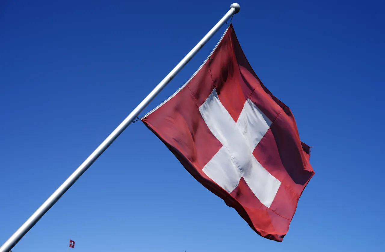 Representative image of a Switzerland flag. (Photo by Nick Potts/PA Images via Getty Images)