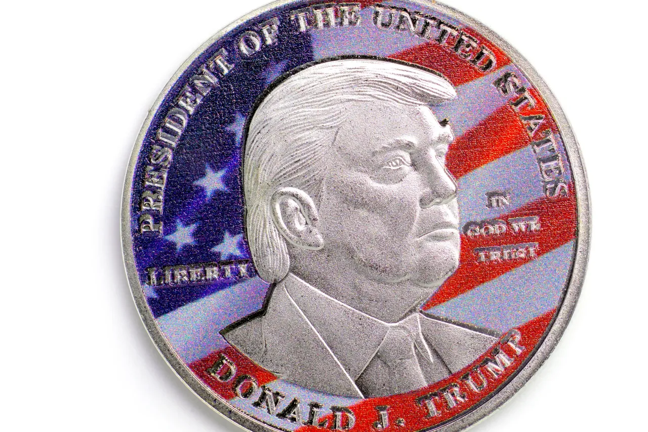  Coin depicting President Trump (Photo by Peter Dazeley/Getty Images)