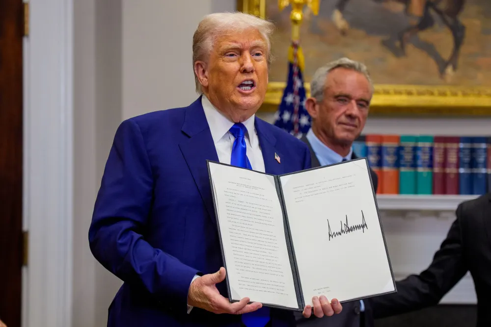Trump announced his plan to lower drug prices would tie their cost to drug prices paid in foreign nations. (Photo by Andrew Harnik/Getty Images)