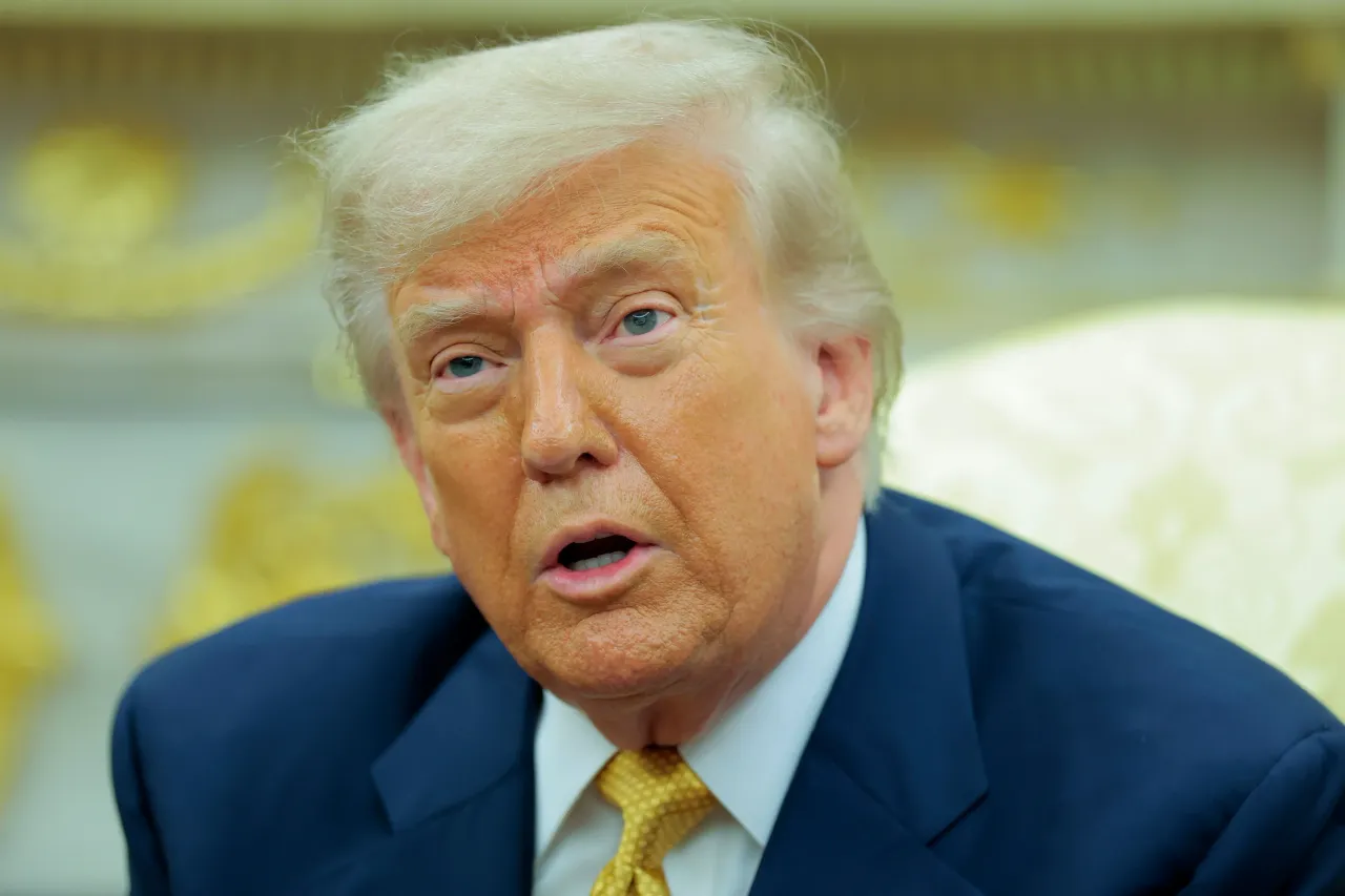 President Donald Trump speaks to reporters during a meeting with Crown Prince of Bahrain Salman bin Hamad Al Khalifa in the Oval Office of the White House on July 16, 2025, in Washington, D.C. (Photo by Anna Moneymaker/Getty Images)