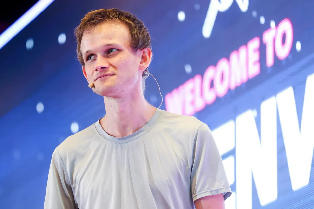 Ethereum co-founder Vitalik Buterin speaks at ETHDenver on February 18, 2022 in Denver, Colorado. (Photo by Michael Ciaglo/Getty Images)
