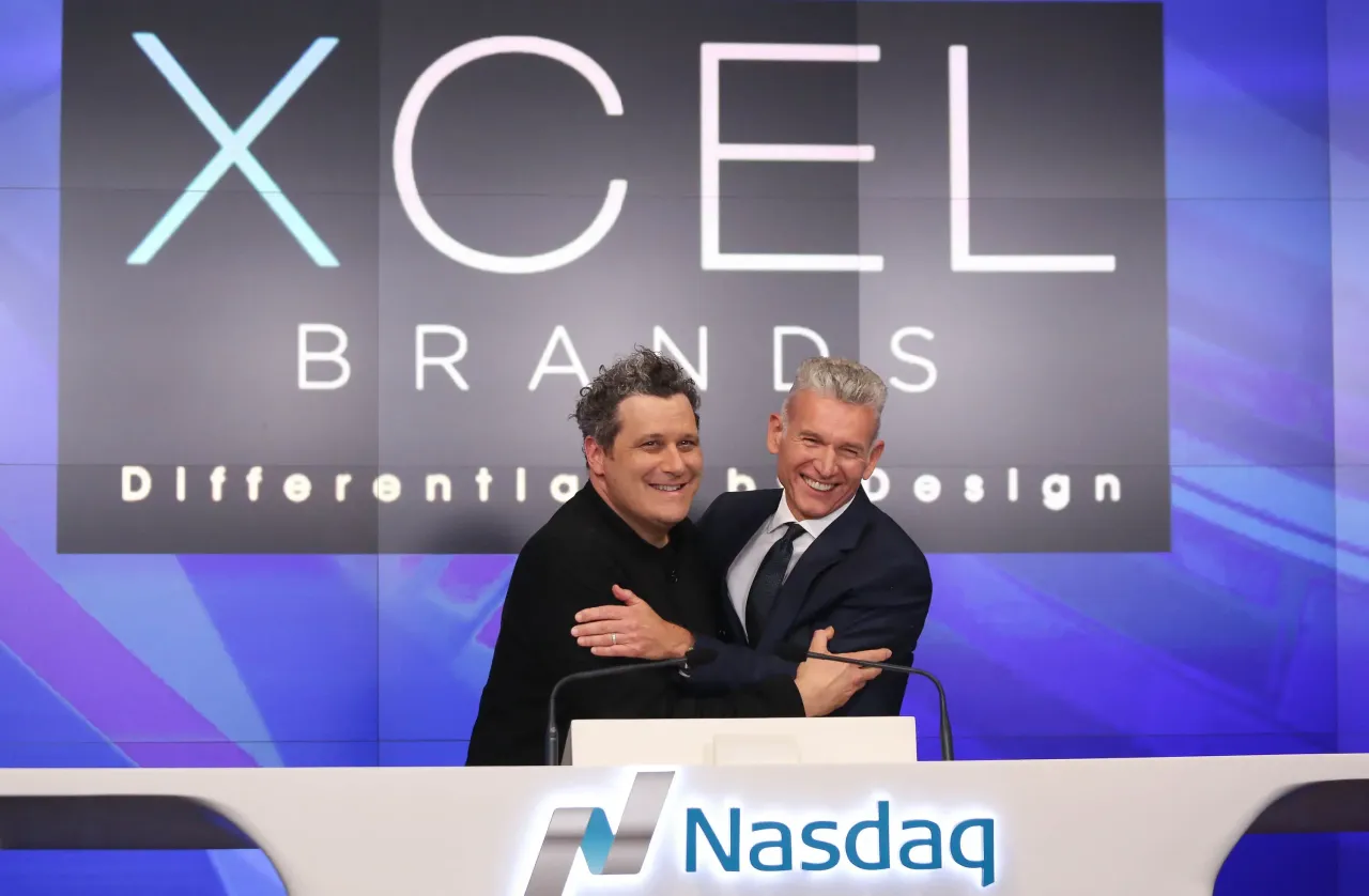 Isaac Mizrahi (L) and Robert D'Loren attend Xcel Brands, Inc. rings The NASDAQ Closing Bell at NASDAQ MarketSite on September 2, 2015 in New York City. (Photo by Rob Kim/Getty Images)