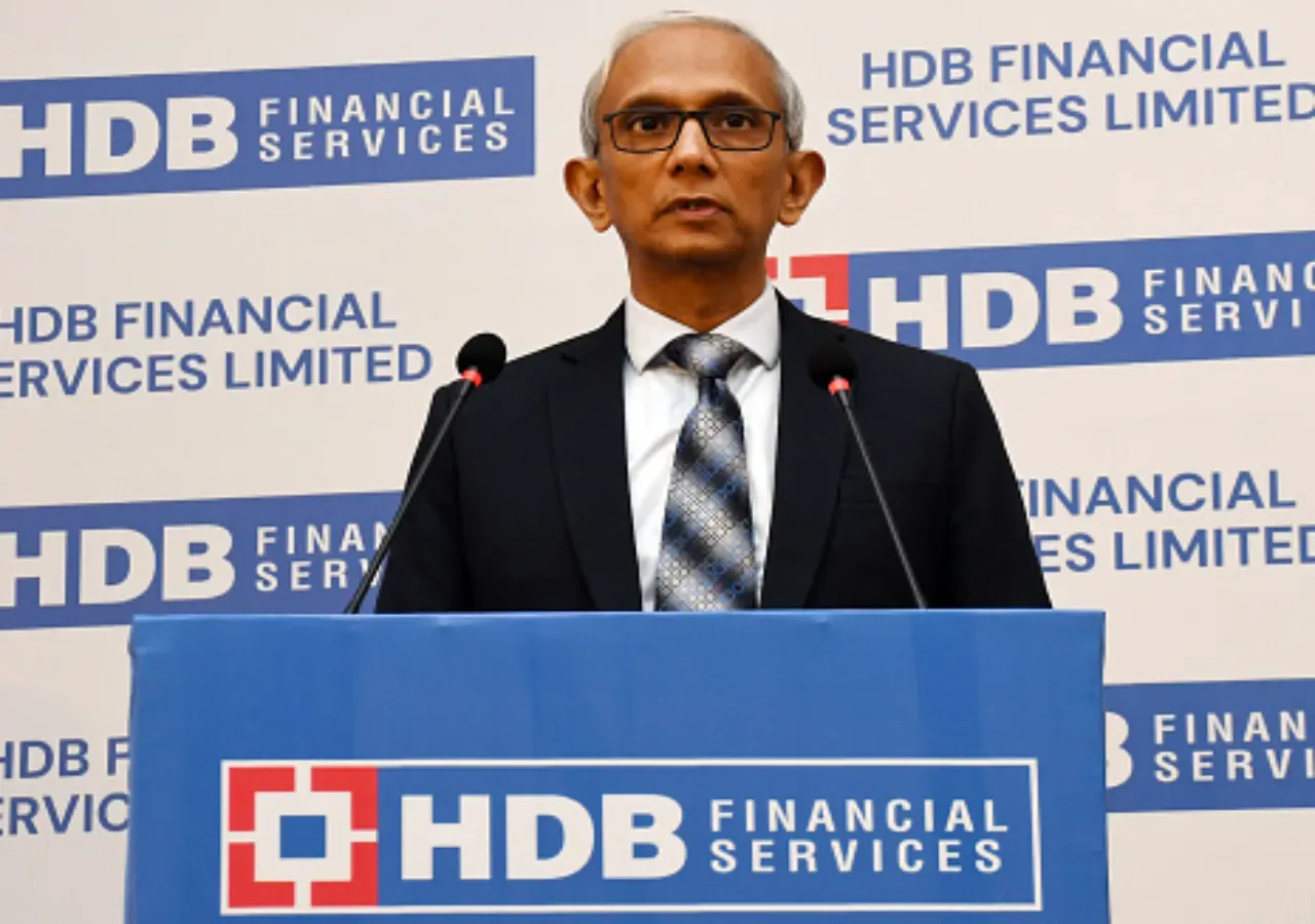 G Ramesh, Managing Director (MD) and Chief Executive Officer (CEO), HDB Financial Services speaks during the press conference ahead of their IPO. (Photo by Ashish Vaishnav/SOPA Images/LightRocket via Getty Images)