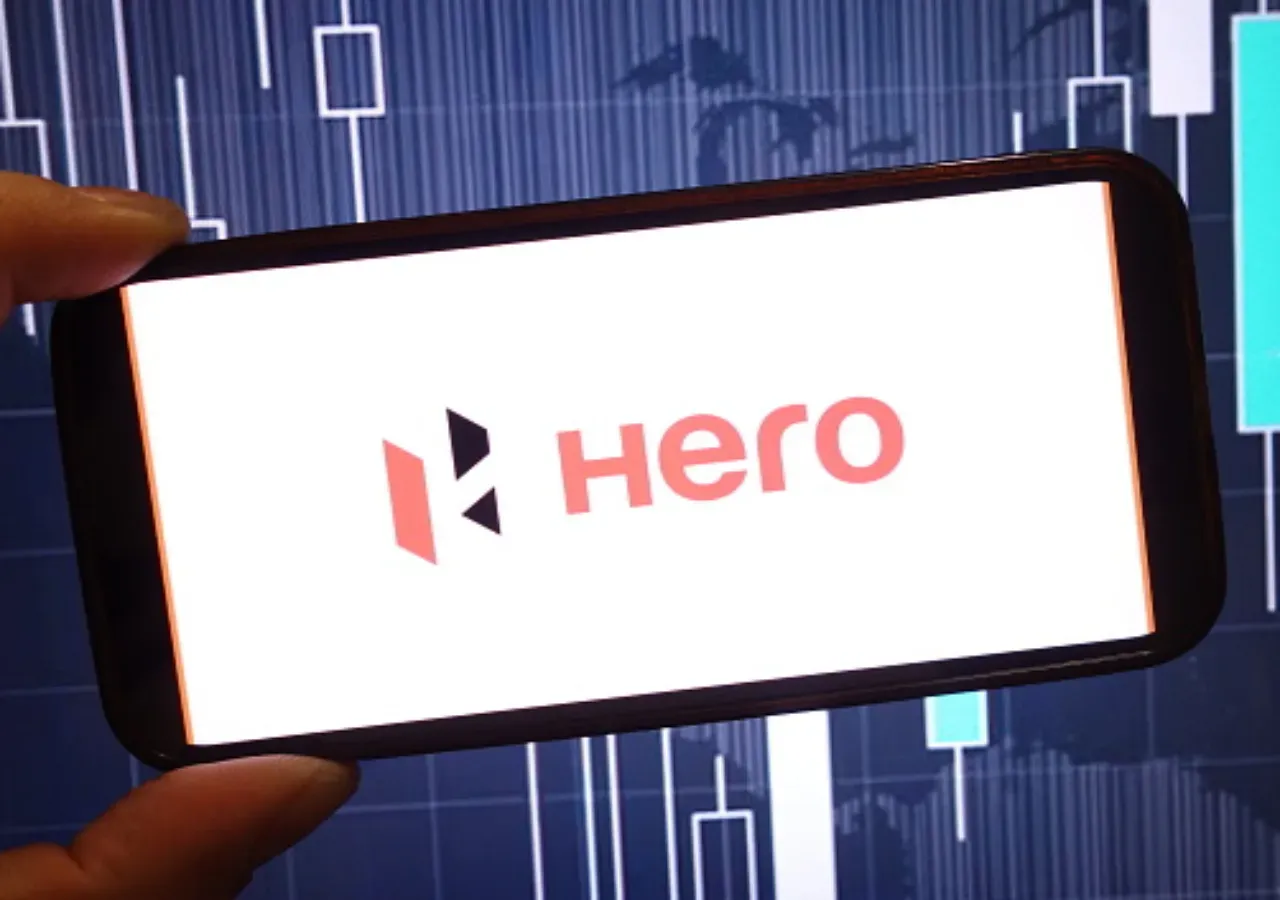 In this photo illustration, the Hero MotoCorp company logo is seen displayed on a smartphone screen. (Photo Illustration by Piotr Swat/SOPA Images/LightRocket via Getty Images)