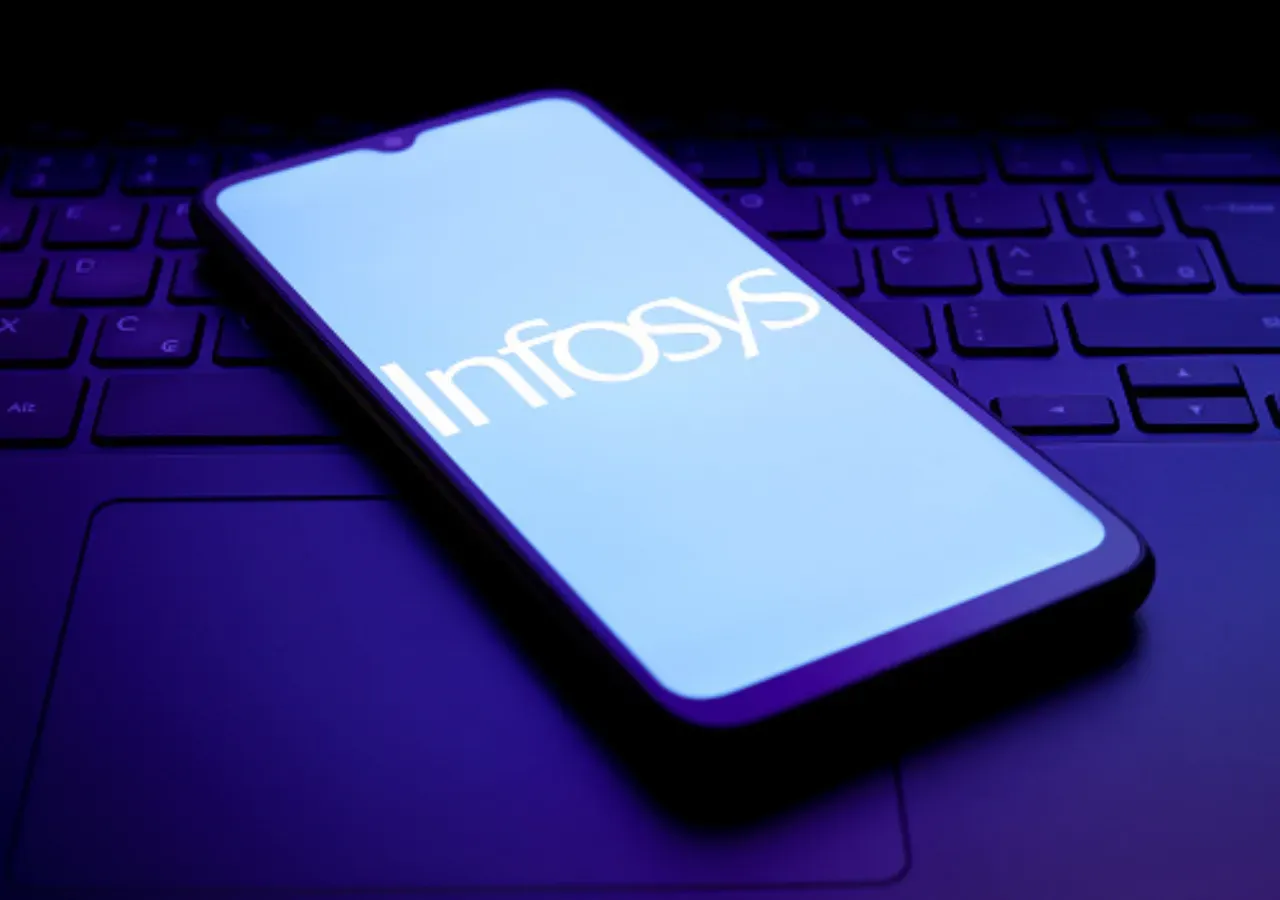 The Infosys Limited logo appears on a smartphone screen in this illustration photo in Reno, United States, on December 25, 2024. (Photo by Jaque Silva/NurPhoto via Getty Images)