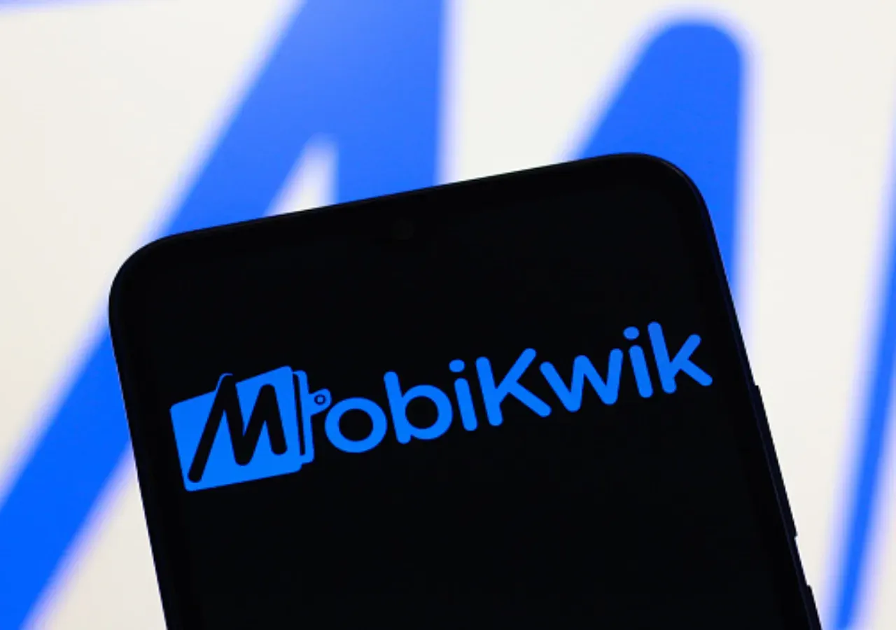 In this photo illustration, the MobiKwik logo is seen displayed on a smartphone screen. (Photo Illustration by Thomas Fuller/SOPA Images/LightRocket via Getty Images)