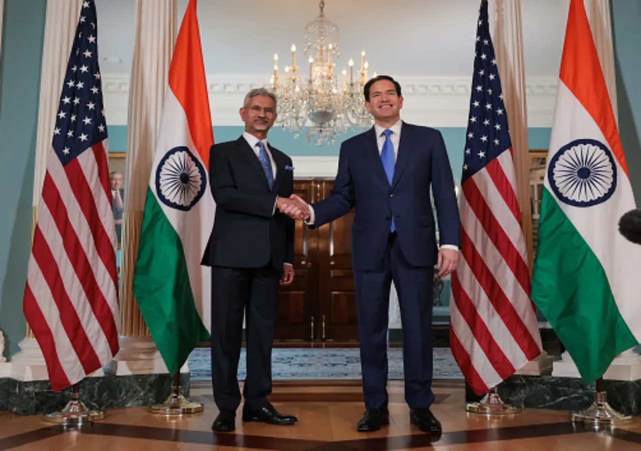 U.S. Secretary of State Marco Rubio meets with Indian External Affairs Minister Dr. Subrahmanyam Jaishankar at the U.S. Department of State on July 01, 2025 in Washington(Photo by Kayla Bartkowski/Getty Images)