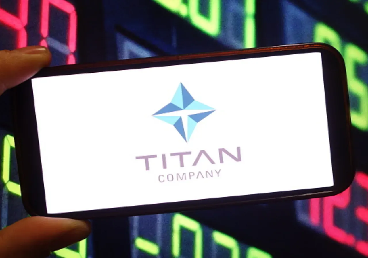  In this photo illustration, the Titan Company logo is seen displayed on a smartphone screen. (Photo Illustration by Piotr Swat/SOPA Images/LightRocket via Getty Images)
