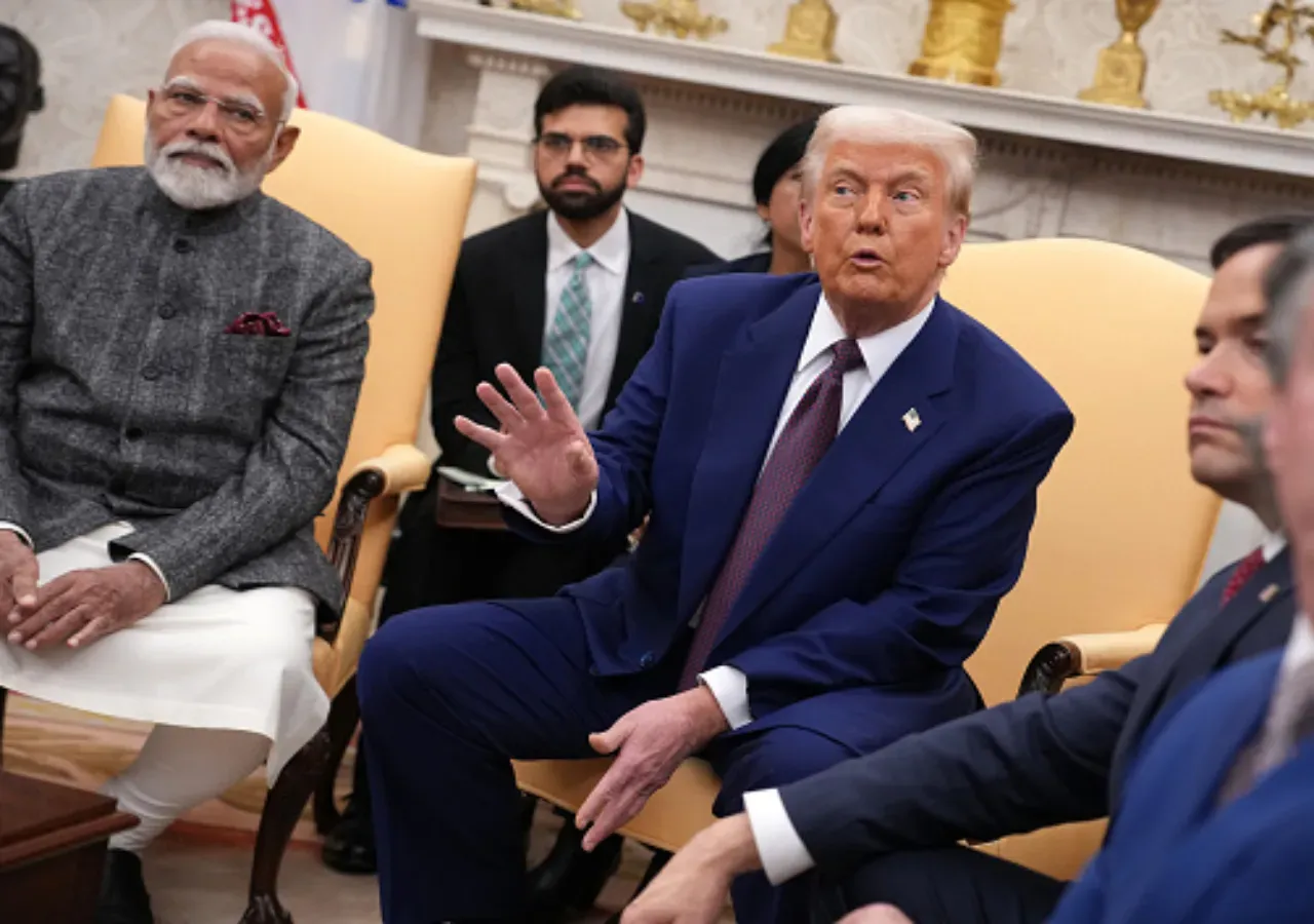 President Trump and PM Modi met at the White House on February 13, 2025, to discuss tariffs and trade relations after Trump announced reciprocal tariffs. (Photo by Andrew Harnik/Getty Images)
