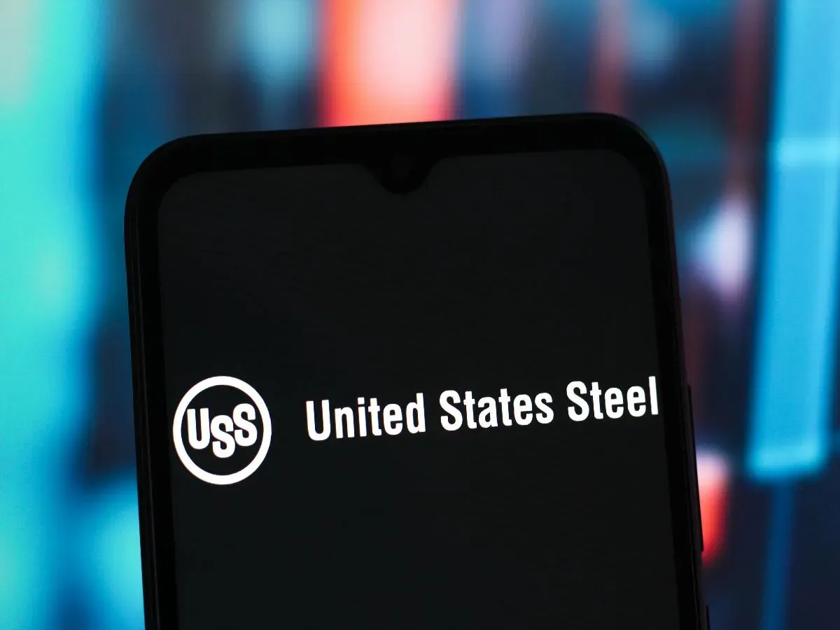 In this photo illustration, the United States Steel Corporation (USS) logo is seen displayed on a smartphone screen. 